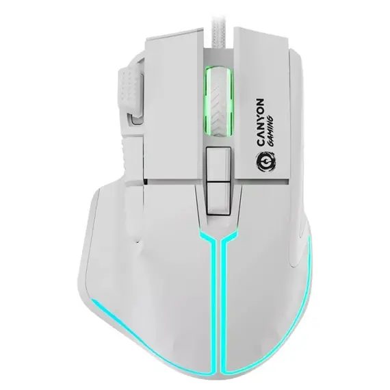 მაუსი CANYON mouse Fortnax GM-636 RGB 9buttons Wired White - Primestore.ge