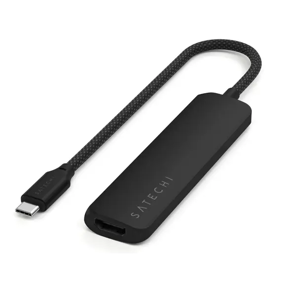 USB ჰაბი SATECHI 4-in-1 USB-C Slim Multiport Adapter 4K (Black) - Primestore.ge