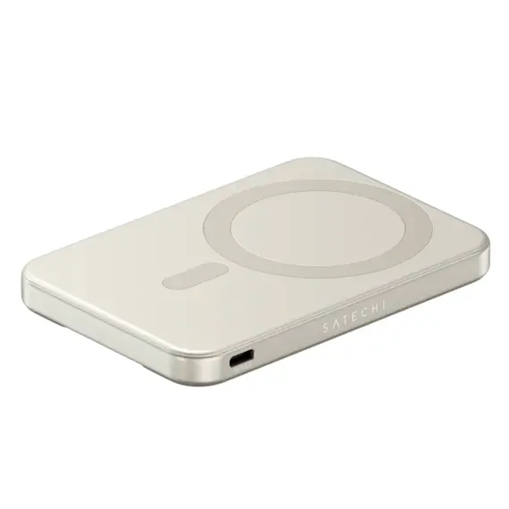 პორტატული დამტენი SATECHI Qi2 5K Magnetic Power Bank with Stand (Sand) - Primestore.ge