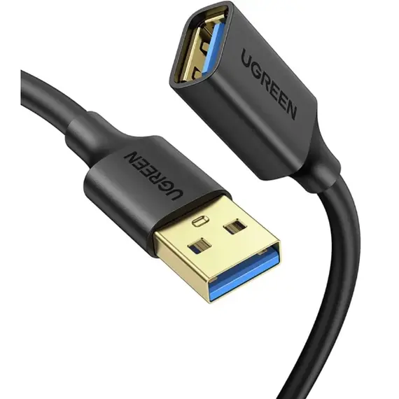 USB დამაგრძელებელი UGREEN US129 (30127), USB 3.0 Male to USB Female, Extension Male Cable, 3m, Black - Primestore.ge