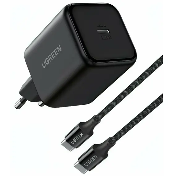 მობილურის დამტენი UGREEN X524 (65054), 45W, Type-C, GaN Fast Charger Set, Black - Primestore.ge