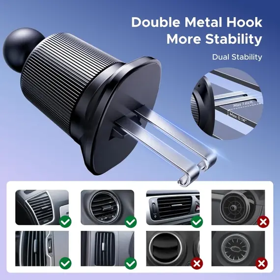 მობილურის დამჭერი UGREEN LP923 (65185), Air Vent Magnetic Car Phone Mount, Space Gray - Primestore.ge