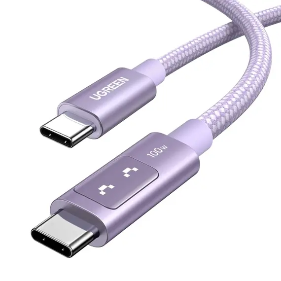 USB კაბელი UGREEN Uno L509 (65092), 100W, Type-C to Type-C Fast Charging Cable, 1M, Purple - Primestore.ge