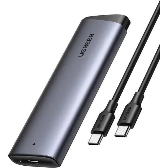 მყარი დისკის ქეისი UGREEN CM767 (35267), M.2 NVMe SSD Enclosure, Grey - Primestore.ge