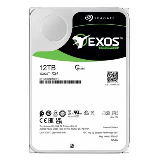 მყარი დისკი Seagate, HDD, Exos X24, SATA III, 3.5-inch, 12TB, ST12000NM002H - Primestore.ge