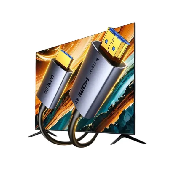 ვიდეო კაბელი UGREEN HD183 (55509), 8K, Fiber Optic HDMI To HDMI Cable, 40m, Grey/Black - Primestore.ge