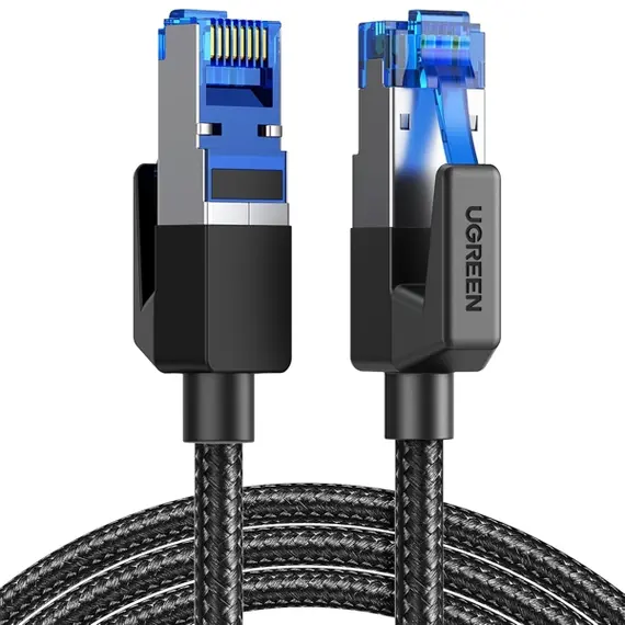 ქსელი კაბელი UGREEN NW153 (80433), CAT8 Patch Cord LAN Cable, 5m, Black - Primestore.ge
