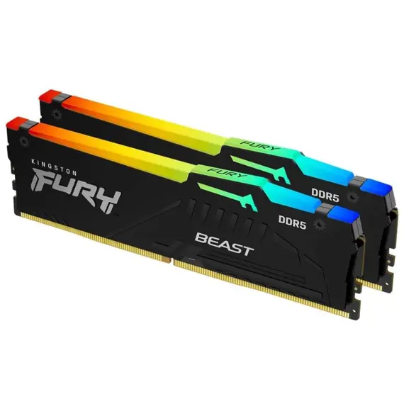 ოპერატიული მეხსიერება Kingston DDR5 64GB (2x32GB) DDR5 5600MT/s CL36 FURY Beast Black RGB EXPO - Primestore.ge