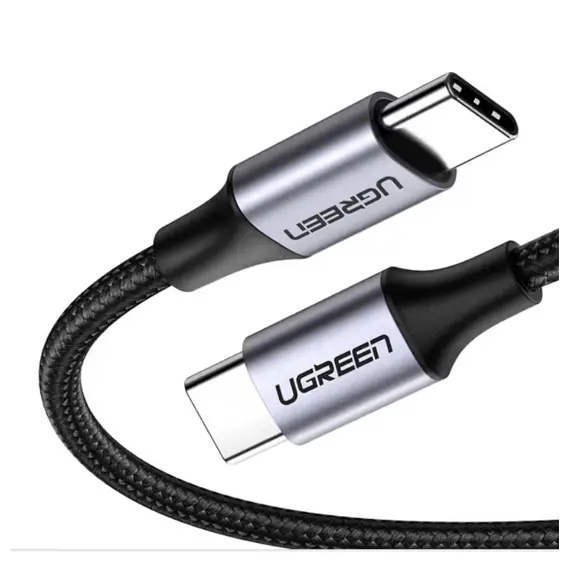 კაბელი Ugreen USB 2.0 C M/M Round Cable 2m Gray Black/50152 - Primestore.ge