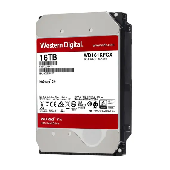 მყარი დისკი WD, HDD, Red Pro, SATA III, 3.5-inch, 16TB, WD161KFGX - Primestore.ge