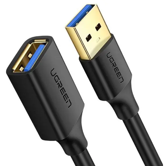 USB დამაგრძელებელი UGREEN US129 (10373), USB 3.0 Male to USB Female, Extension Male Cable, 2m, Black - Primestore.ge