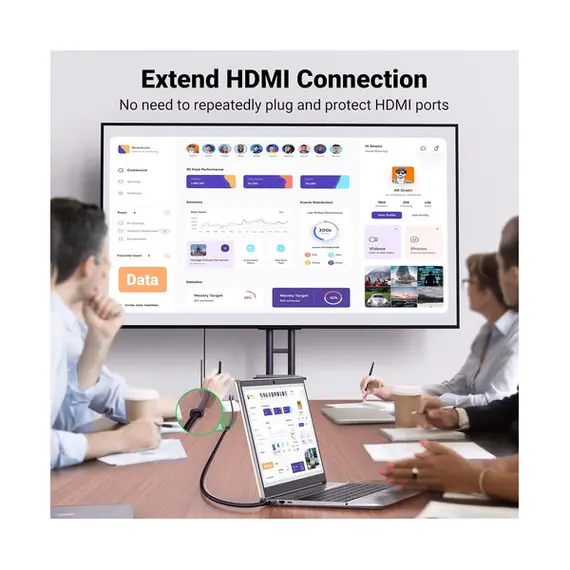 HDMI დამაგრძელებელი UGREEN HD151 (40400), 8K HDMI Extension Male To Female Cable, 0.5m, Black - Primestore.ge