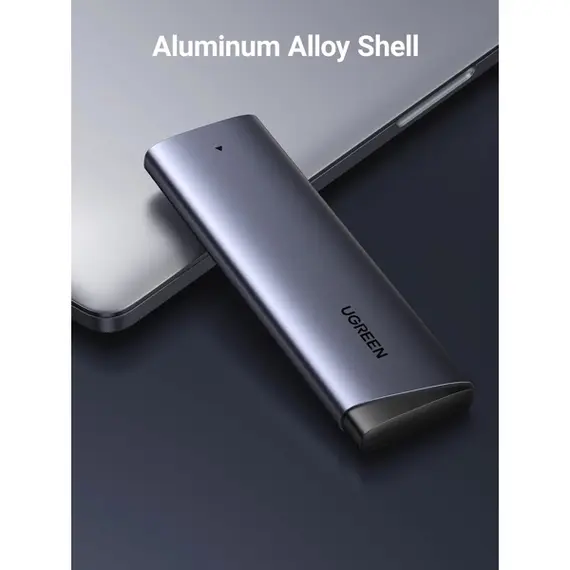 მყარი დისკის ქეისი UGREEN CM767 (35267), M.2 NVMe SSD Enclosure, Grey - Primestore.ge