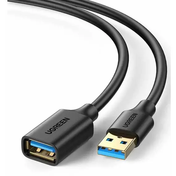 USB დამაგრძელებელი UGREEN US129 (30127), USB 3.0 Male to USB Female, Extension Male Cable, 3m, Black - Primestore.ge