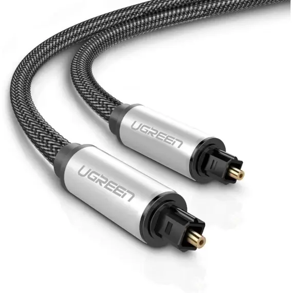 ოპტიკური აუდიო კაბელი UGREEN AV108 (10542), Toslink Optical Audio Cable, 1.5m, Black/Silver - Primestore.ge