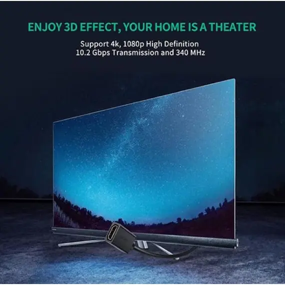 HDMI კაბელი UGREEN HD107 (10145), HDMI Male to Female Cable, 3m, Black - Primestore.ge