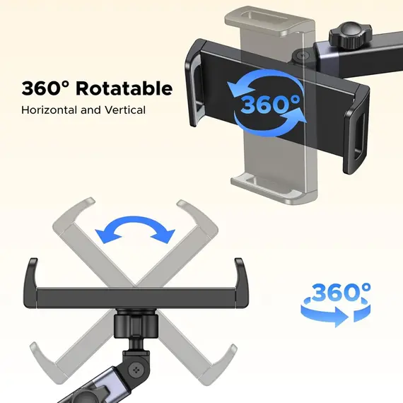 პლანშეტის დამჭერი UGREEN LP904 (55443), Car Headrest Tablet Holder, Black/Grey - Primestore.ge