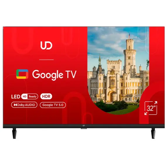 ტელევიზორი UDTV UD 32GHC5210  Google TV 16:9 1366x768  178*/178* 250cd/m2 BT5.0 DVB-T/T2/C/S/S2, Cl+ HDMIx2 USB2.0 2x8W VESA 200x200 - Primestore.ge