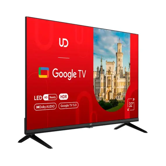 ტელევიზორი UDTV UD 32GHC5210  Google TV 16:9 1366x768  178*/178* 250cd/m2 BT5.0 DVB-T/T2/C/S/S2, Cl+ HDMIx2 USB2.0 2x8W VESA 200x200 - Primestore.ge