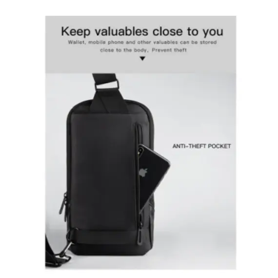 ზურგჩანთა Kingsons Sling Bag 7" Black - KS3211W - Primestore.ge