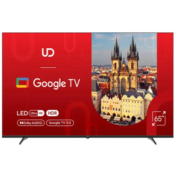 ტელევიზორი UDTV UD 65GUC5210 Google TV 16:9 3840x2160  178*/178* 300cd/m2  BT5.1 WiFi RJ45 Cl+ HDMIx2 USB2.0 DVB-T/T2/C/S2 - Primestore.ge