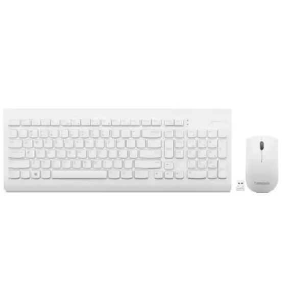 კლავიატურა და მაუსი Lenovo 510 Wireless Keyboard and Mouse Combo (White) -Russian/Cyrillic - Primestore.ge