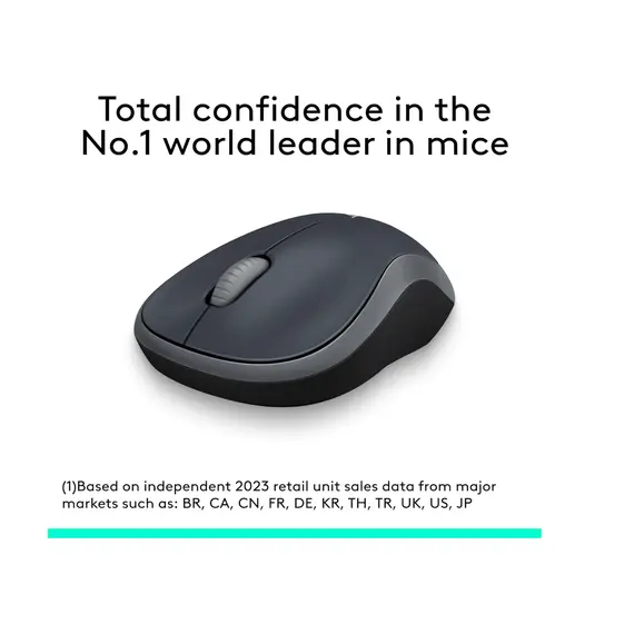 მაუსი Logitech Mouse M185 SWIFT GREY Wireless USB - Primestore.ge