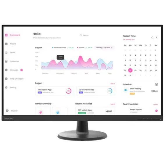 მონიტორი Lenovo D32-40 31.5" FHD (1920x1080) VA, 4 ms, 75Hz, 250 nits, 1x HDMI 1.4, 1x DP 1.2, 3Y - Primestore.ge