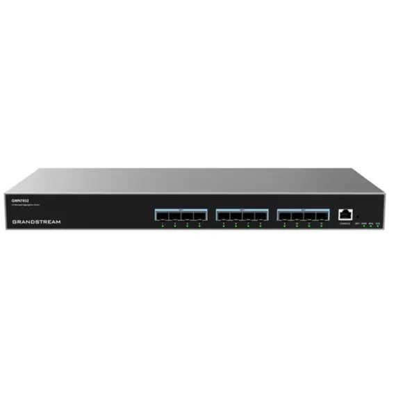 სვიჩი Grandstream GWN7832, Layer 3 Managed Network Switch, 12x SFP+, optional redundant PSU - Primestore.ge