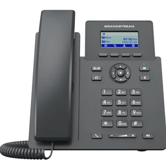 სტაციონარული ტელეფონი Grandstream GRP2601W, Essential P Phone, 2 SIP accounts, 2 lines, 2x Ethernet 10/100 no PoE, Wi-Fi, 132x48 (2.41") LCD, 5V/0.6A PSU - Primestore.ge