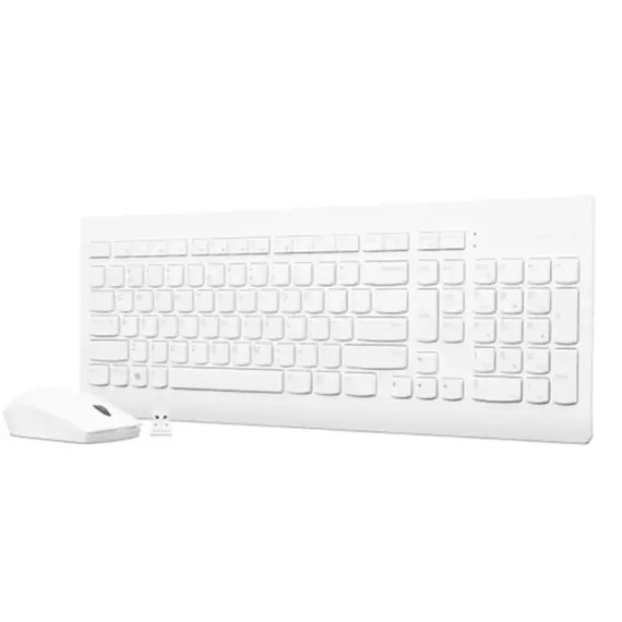 კლავიატურა და მაუსი Lenovo 510 Wireless Keyboard and Mouse Combo (White) -Russian/Cyrillic - Primestore.ge