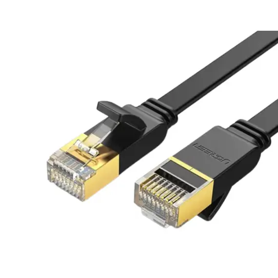 ქსელის კაბელი Ugreen Cat 7 U/FTP Lan Cable Flat Design 3m Black/11262 - Primestore.ge