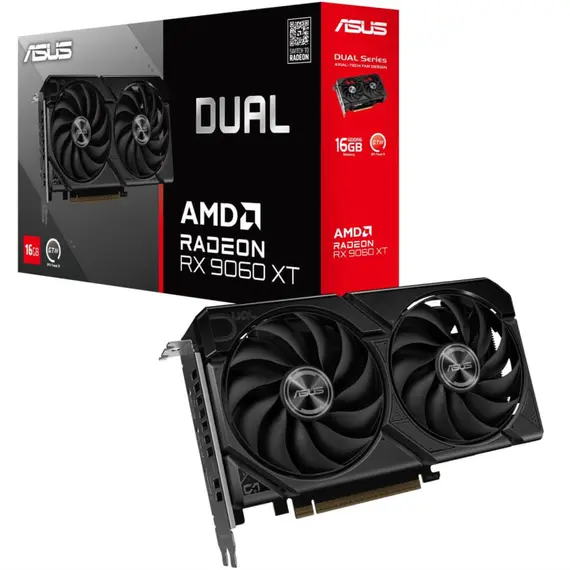 ვიდეო დაფა ASUS Radeon RX 9060 XT 16GB GDDR6 OC DUAL-RX9060XT-16G - Primestore.ge