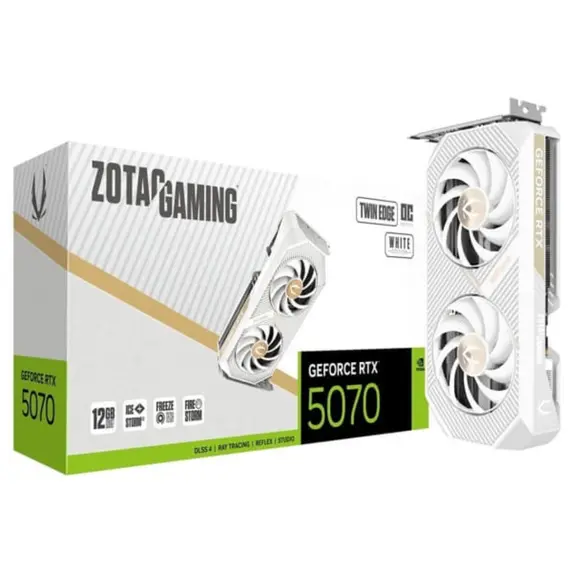 ვიდეო დაფა ZOTAC Graphic Adapter GeForce RTX 5070 12GB GDDR7 Twin Edge OC White Edition - Primestore.ge