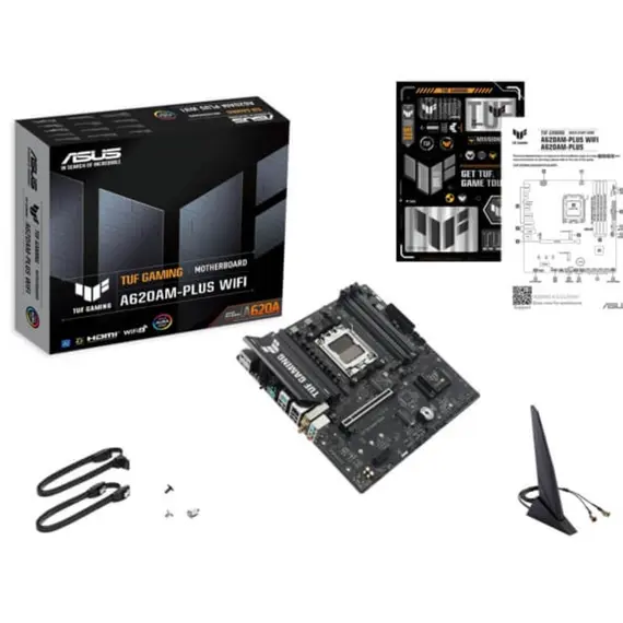 დედა დაფა ASUS Motherboard TUF GAMING A620AM-PLUS WIFI sAM5 A620 4xDDR5 HDMI DP Wi-Fi BT mATX - Primestore.ge