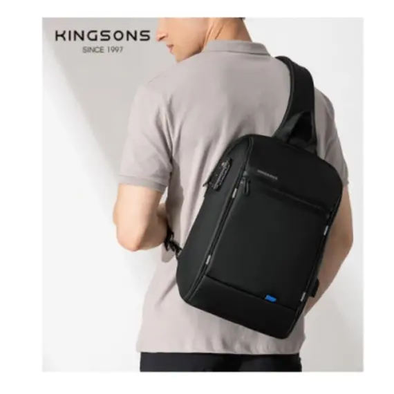 ზურგჩანთა Kingsons Laptop Backpack With USB Charger 15.6" Black - KS3165-G - Primestore.ge