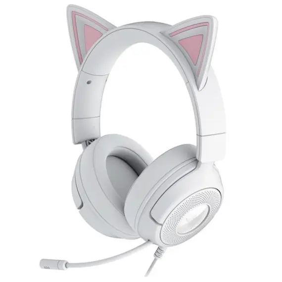 ყურსასმენი Razer Headset Kraken Kitty V3 X, mini-jack, 1.3m, white - Primestore.ge
