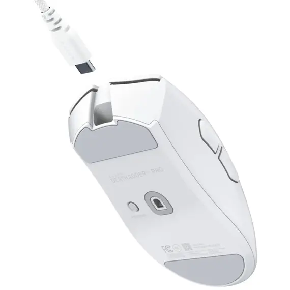 მაუსი Razer Mouse DeathAdder V4 Pro Gen-2, RGB, USB-A/WL/BT, white - Primestore.ge