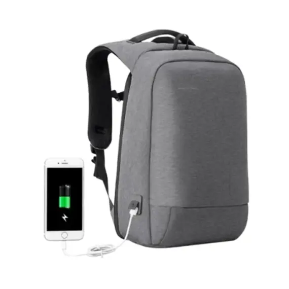 ზურგჩანთა Kingsons Anti Theft Commuter Backpack With USB Charger 17.1" Grey - KS3149W-D - Primestore.ge