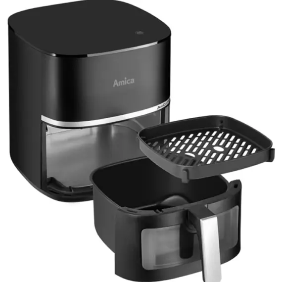 აეროგრილი Amica 1600W, bowl 5.2L, touch control, 10 auto. programs, plastic, black - Primestore.ge