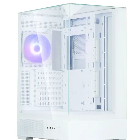 კომპიუტერის ქეისი Zalman PC case P40 Prism without PSU, 2xUSB3.0, 1xUSBType-C, 1x120mm ARGB, VGA 420мм, LCS ready, TG 3x Panels, ATX, white - Primestore.ge