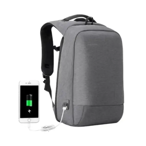 ზურგჩანთა Kingsons Anti Theft Commuter Backpack With USB Charger 15.6" Grey - KS3149W-D - Primestore.ge