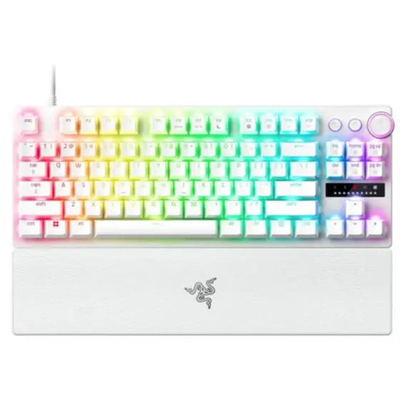 კლავიატურა Razer Keyboard mechanical Huntsman V3 Pro TKL, 84key, Analog Optical Switches, USB-A, EN, white - Primestore.ge