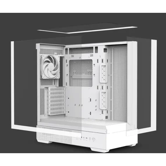 კომპიუტერის ქეისი Zalman PC case P40 Prism without PSU, 2xUSB3.0, 1xUSBType-C, 1x120mm ARGB, VGA 420мм, LCS ready, TG 3x Panels, ATX, white - Primestore.ge