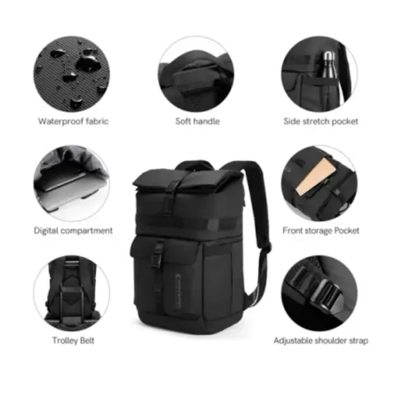 ზურგჩანთა Kingsons Waterproof Business Backpack 15.6" Black - KS3333W - Primestore.ge