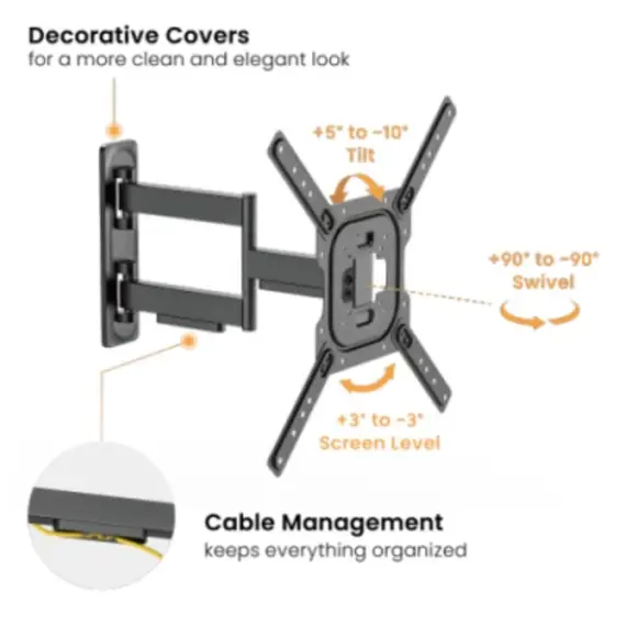 ტელევიზორის საკიდი Vertex VX-TV-WM06 Full-Motion TV Wall Mount 23"-65" - Primestore.ge