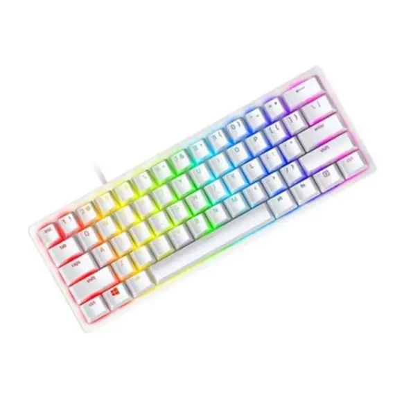 კლავიატურა Razer Keyboard Huntsman Mini Mercury Ed. RGB 61key Purple Switch USB EN White - Primestore.ge