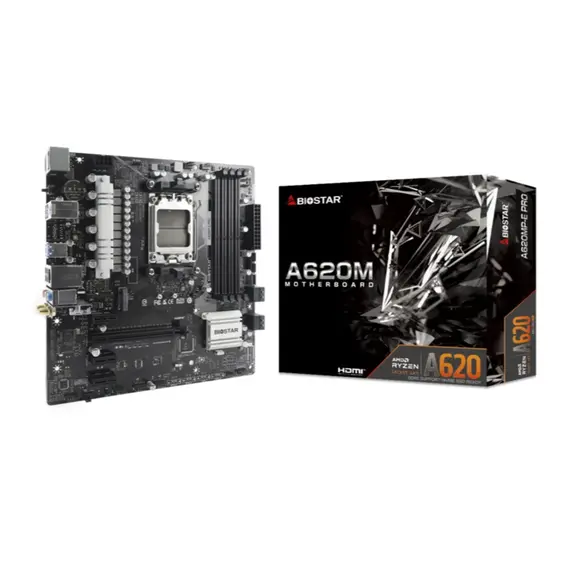 დედა დაფა Biostar Mainboard,AMD A620MP-E PRO, Socket AM5, uATX, GbE LAN, DDR5 - Primestore.ge