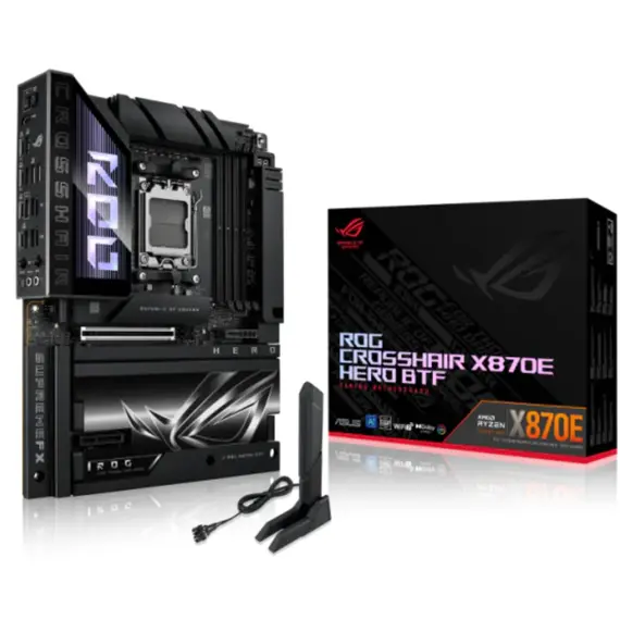 დედა დაფა ASUS Motherboard ROG CROSSHAIR X870E HERO BTF sAM5 X870E 4xDDR5 M.2 HDMI Wi-Fi BT ATX - Primestore.ge