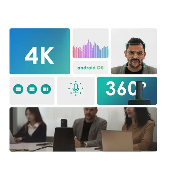 საკონფერენციო კამერა Kandao MT1002, 4K, USB-C, USB, RJ45, HDMI, BT, WiFi, Meeting Ultra Standard, 360° All-in-one AI Conference Device, Black - Primestore.ge